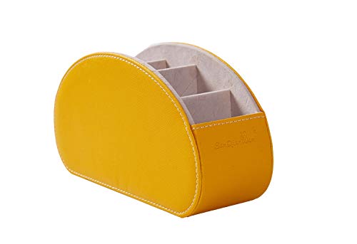 Fernbedienungshalter mit 5 Fächern, Leder-Organizer für Tisch, Bett, Wandhalterung, Büro, Zimmer, TV, DVD, Blu-Ray, Media-Player, Heizungsregler