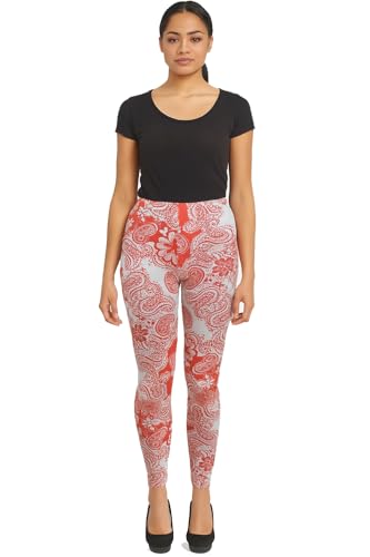 Leggings florales naranjas para looks casuales de mujer mallas cómodas de vestir y diario