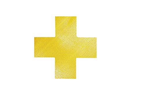 Durable 170104 - Segnaletica Da Pavimento Forma A Croce, Confezione Da 10 Pezzi, Giallo
