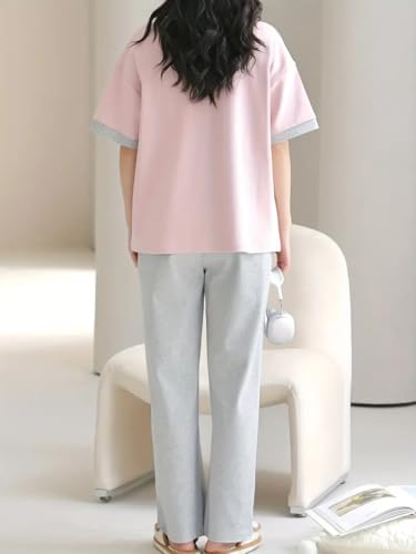 Image of Louis Luxe Womens Korean Night Dress || Full Pyjama Set || Korean Nightsuit ||Women Nightwear ||Round Neck Full Sleeve Nightsuit || Loungewear || Everyday Nightdress (ND-12)