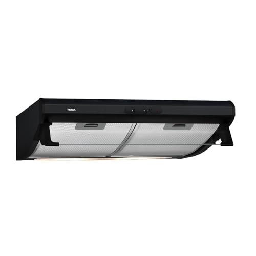 TEKA Campana Extractora Clásica 60 cm, 3 Velocidades, 1 Motor Mecánico, 2 Lámparas LED, Extracción máx. 235 m3/h, Recirculación, Color Negro, C 6310