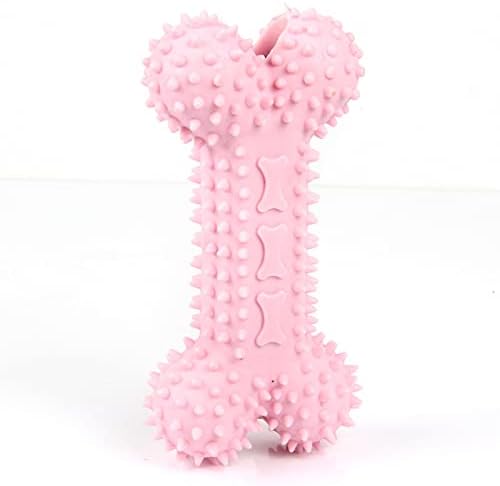 Rubber Bones for Dogs, Flexi Chew Dog Better Bones, Bite Force Dog Toy, Teething Dog Toys for Puppies, Small, A-Pink