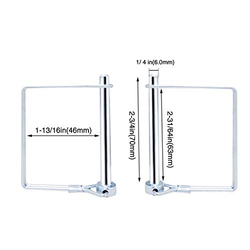 8pcs Goupille de Verrouillage, Axe de Verrouillage de Broche de Coupleur de Sécurité en Acier Inoxydable, Galvanisé Carrée Boucle de Fil Goupille pour Remorques, Pelouse, Jardin - Image 3