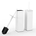 RUACQ Toilet Brush and Holder Set 2pcs,Square Toilet Bowl Brush for Bathroom with 304 Stainless Steel Handle Toilet Cleaner Brush with Durable Scrubbing Bristles,Splash-Proof (White)