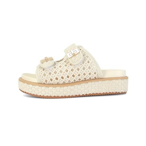 Image of SOVANYOU Raffia Platform Wedge Sandals for Women Comfortable Summer Beach Sandals Open Toe Slingback Platform Sandals with Adjustable Double Buckle