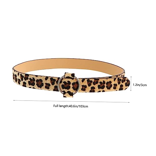 1Pc Casual Imitation Leather Waist Belt for Women Round Buckle Design Stylish Zebra Leopard Print for Jeans Trousers Comfortable Durable Fashion2