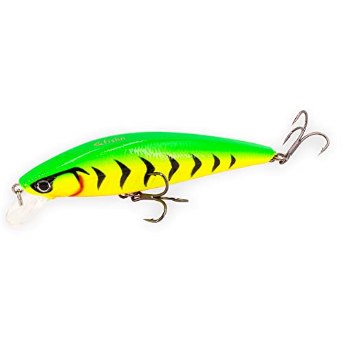 FISHN GRUMPY Puncher Wobbler, Floating, Gewicht: 11.8g, Länge: 8.5cm, Kunstköder/Angelköder zum Angeln auf Raubfische wie Zander, Hecht, Barsch, Forelle (FIRE TIGER)