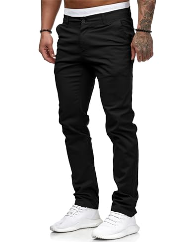 Image of HUNGSON Mens Chinos Dress Pants Slim Fit Stretch Business Casual Golf Work Slacks Trousers