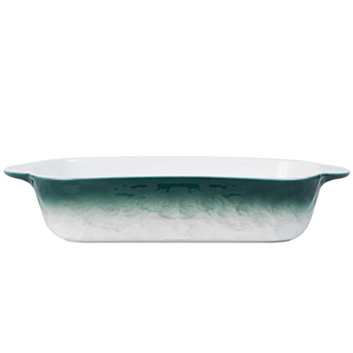 Cabilock Ceramic Casserole Dish Rectangular Casserole Dish Cookware Pans with Double Handle for Cooking Kitchen Banquet and Daily Use 1 Gallery Image
