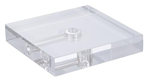 Image of B&P Lamp 3 3 /4 Inch Wide Clear Acrylic Square Square Lamp Base with Wire Way