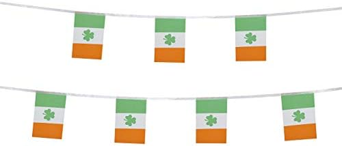 TSMD 100 Feet St Patricks Day Flag Small Mini Ireland Irish Shamrock Clover Flag Banner,Party Decorations for Irish St Patrick' Day Theme Celebration Events