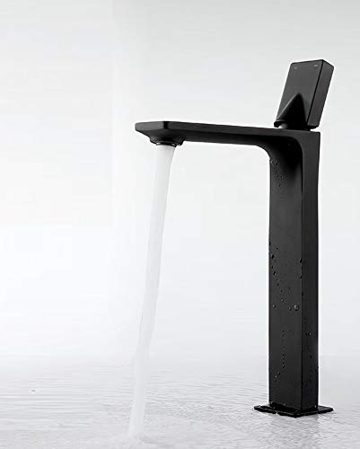 Robinet de lavabo de salle de bains noir mat au design vintage