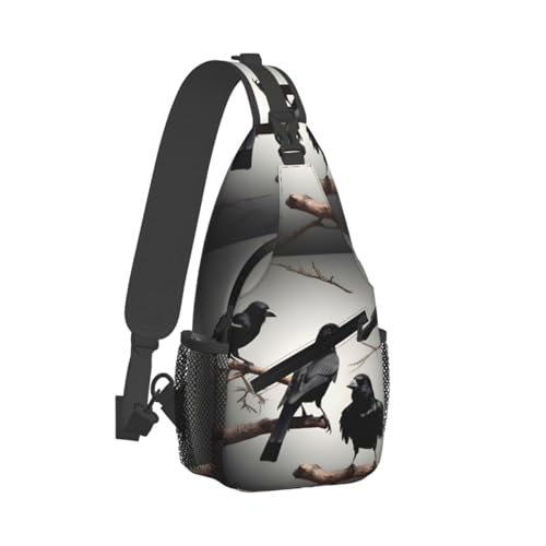 Mochila Sling Negra para Senderismo y Viaje miniatura 2