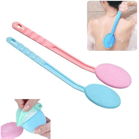 2 Pack 15 Inch Easy Lotion Applicator, Back Rubs Massager Bath Brush, Extra Long Handle, Easily Self Apply Lotions, Great for Body Care Cover