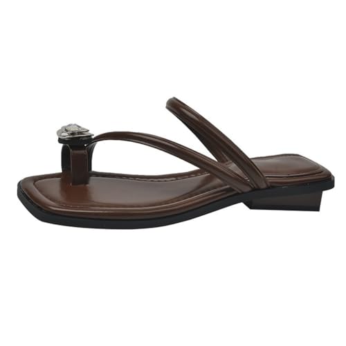 Clamping Slippers For Outerwear Paired With Skirts Thick Heels Soft Soles And Small Sandals(38)