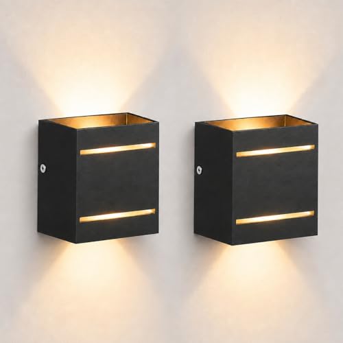 2 Pièces Applique Murale Sans Fil, 3000K Chaude Applique LED Intérieure