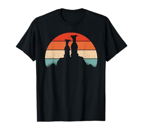 Whippet Dog Lover Vintage Retro Sunset Gift for Men Women T-Shirt