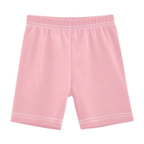 CHIFIGNO Girls' Bike Shorts Cartwheel Shorts Kids Breathable Dance Short for Under Dress Light Pink 5T