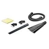 Lawnoval Auto Innenreinigungsset Haus & Garten Nass Trocken für Staubsauger, 6-teiliges Kit mit 15m Verlängerungsschlauch, extra lange Fugendüse, harte & weiche Borstenbürsten, Mikrofasertuch