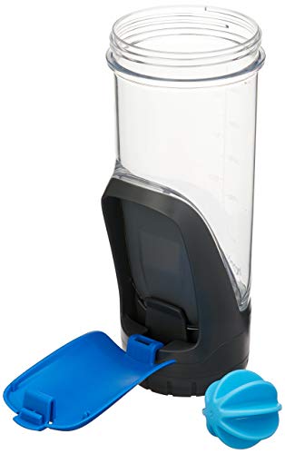 Shaker Go & Fit com Esfera Mixer e Porta Treco, Contigo, Cinza e Azul, 800ML