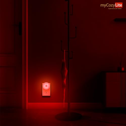 Image of myCozyLite Red Motion Sensor Night Light, Red Light for Sleep, Night Lights Plug into Wall, Automatic ON Off, 2 Pack Motion Night Light for Bedroom, Bathroom, Kitchen, Hallways