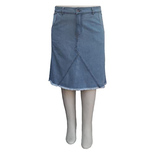 Saia Jeans Evasê Ref 73 Moda Evangélica Plus Size