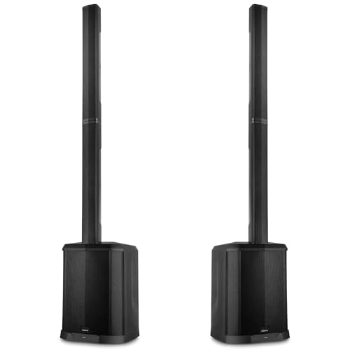 Vonyx VX822 Column Speaker System - 2er Set - PA Anlage Aktiv 1800 Watt Line Array Säulenlautsprecher 12 Zoll Subwoofer Stereo Pairing Bluetooth 5.0 DJ Anlage Komplett PA Lautsprecher