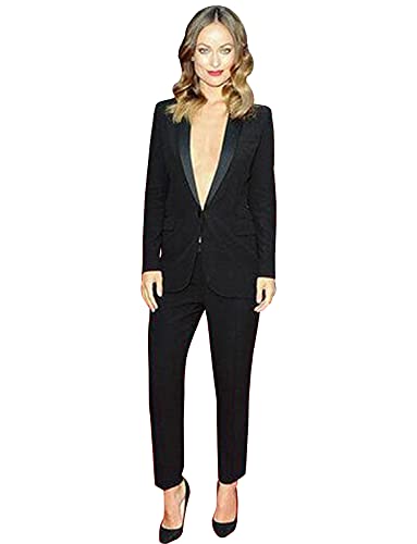 Costume veste un bouton pour femme pantalon de cérémonie et veste col châle habillée