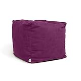 Photo Gallery arketicom soft cube pouf sacco poggiapiedi morbido quadrato sfoderabile puff da salotto 42x42 viola gelso