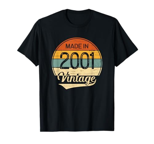 Regalo Hombre Mujer Cumpleaños 21 Años Vintage Made in 2001 Camiseta