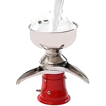 Milk Cream Centrifugal Separator, 50L/H/13.2Gal/H Electric Fresh Milk Cream Separator 304 Stainless Steel Milk Skimmer W/ 5L Bowl Capacity for Goats Cows Milk All Metal Parts