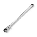 TEKTON WRN77113 Extra Long Flex-Head Ratcheting Box End Wrench, 17 mm x 19 mm