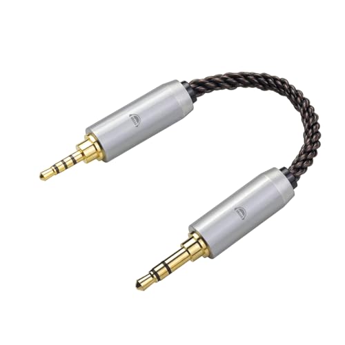 Cable AUX macho a macho 3.5mm a 2.5mm ultra corto miniatura 1