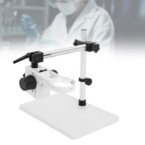 Professional Microscope Stand, 360° Rotating Desktop Support Bracket, Horizontally Vertically Adjustable - 2.99in Inner Diameter for Binocular Trinocular Microscopes