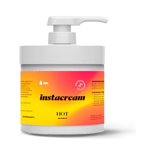 Instacream Hot | Crema de Masaje Efecto Calor 500ml para Deportistas – Activa y Recupera los Músculos Antes y Durante los Ejercicios