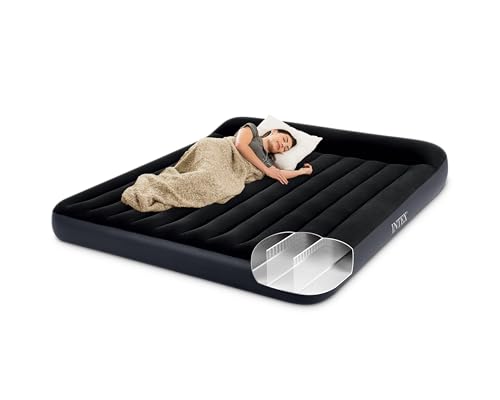 INTEX Pillow Rest Luftbett für 2 Personen mit Kopfkissen (183×203×25 cm) max. 272 KG – Gästebett aufblasbares Bett Camping Matratze mit Fiber-Tech-Technologie