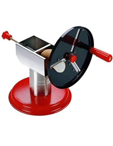 Image of Stainless Steel Potato Chips Slicer Cutter Manual Wafer Maker Machine for Home, Vegetable Fruit Slicing, Ergonomic Handle, Hand Operated Aloo Chips Maker, Kitchen Wafer Cutting Device