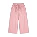 Wide Leg Pants for Kids Faux Denim Print Casual Elastic Waist Athletic Outdoor Sweatpants with Pockets for 7-16 Years