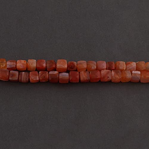 Perles de Cornaline facettées en forme de cube LKBEADS 8-10mm pour bijoux