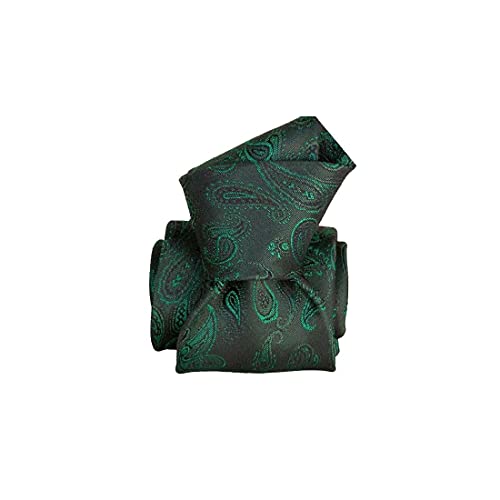 Cravate soie motif Paisley Segni Et Disegni vert fabriqué en Italie