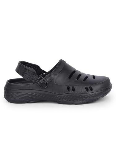 Image of Liberty A-HA BEACHRIDE Clogs for Men, Light Grey, Black & Dark Green | Casual Slip-On Slingback Clog for Walking & Outdoor Use | Solid Pattern, Trendy Stylish Fashionable Sandals with Lightweight