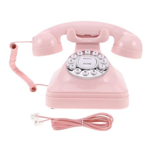 Téléphone fixe filaire rétro rose vintage Alipis pour maison