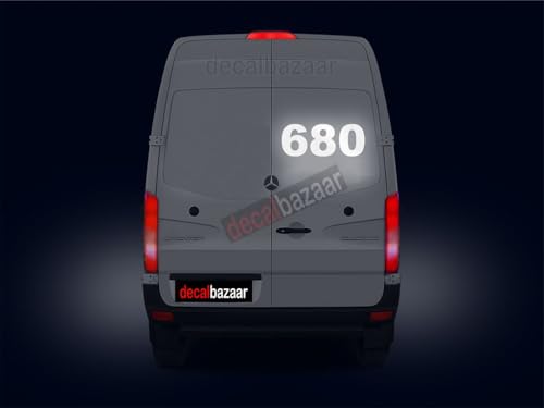 Image of Number Vinyl Sticker Height 6 Inches Reflective Silver (Set 2), (Code 27)