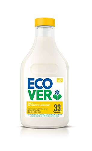 Ecover Adoucissant, Parfum Gardénia Et Vanille, Origine Naturelle Et Doux Pour Votre Peau Et Votre Linge, 33 Utilisations, 1L Cover