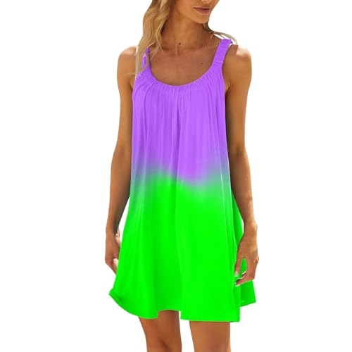 Strandkleider Damen Badeanzug Cover Up Ärmellos Rundhals Sommer Strand Tunika Strandponcho Elegante Beachkleider Bedecken Leichte Bikini Vertuschen...