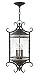 Hinkley Casa Collection Three Light Extra Large Outdoor Hanging Lantern, Olde Black w/ Clear Seedy Glass