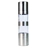IMUSINICE Manuelle in Silber 2 in 1 mit Doppelkopf Pfeffermühle aus Edelstahl zum Mahlen von Pfeffer und Gewürzen für Bbq und Zuhause