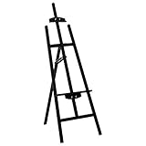 HOMCOM Caballete de Pintura Caballete de Madera Haya de Dibujo Estudio Inclinable 90° Trípode 46x60x140cm