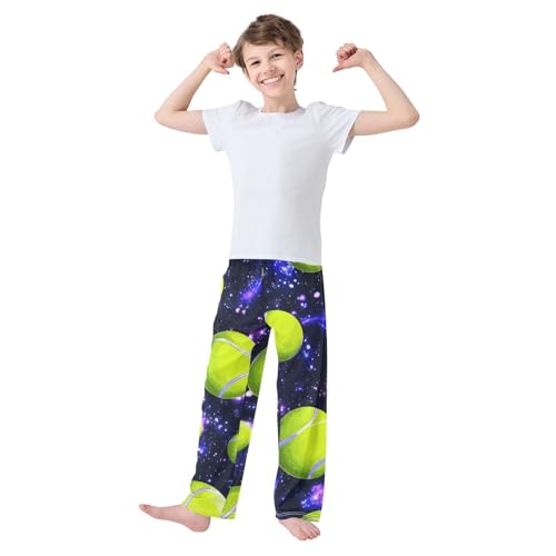 Galaxy Tennis Ball Boys Long Pants Soft Trousers Elastic Waist Kids Lounge Bottoms with Pockets S-XL3
