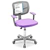 COSTWAY Sedia per Scrivania per Bambini, Sedia per Computer con Altezza Regolabile, Ruote, Sedile Girevole a Rete, Mobile Ergonomica per Bambini 3-10 Anni (Viola chiaro)